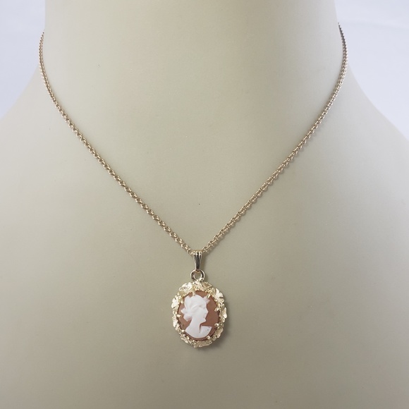 Vintage 14 Karat Yellow Gold Cameo Brooch/Pendant #13090 - Picture 5 of 6